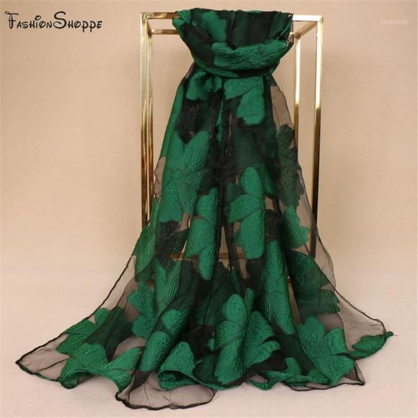 

silky scarf women luxury hijab embroidery flower long black lace yarn hijab fashion shawls scarves ys4341, Red