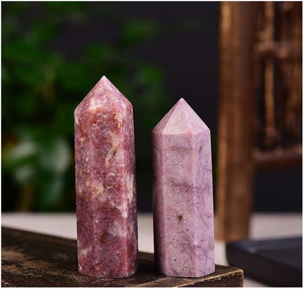 

natural quartz peachblossom stone energy pillar obelisk wand mineral mineral healing crystal point rainbow wand home de qylrfp, Black