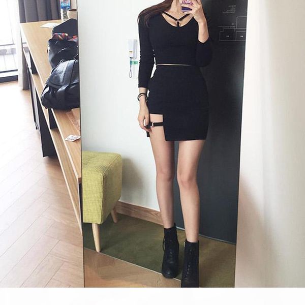 

quality2020 korean style black hip skirts irregular micro mini skirt mini skirt summer fashion saia high waist faldas mujer, Red;black
