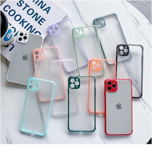

shockproof sile phone case for iphone se2 xr xs max 7 8 6s plus x matte soft frame hard pc c jllkpd
