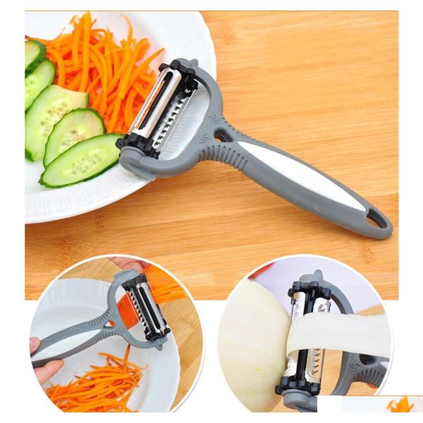 

multifunctional 360 degree rotary potato peeler vegetable cutter fruit melon planer grater kitchen gadget 3 blades peeler vafkp