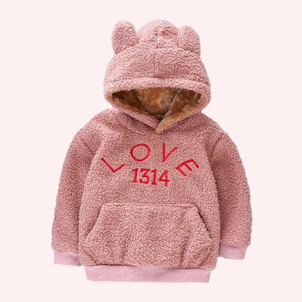 

coat for girl cartoon hooded girls sweatshirt love embroidery children's hoodies fall winter warm velvet clothes for baby girls, Blue;gray