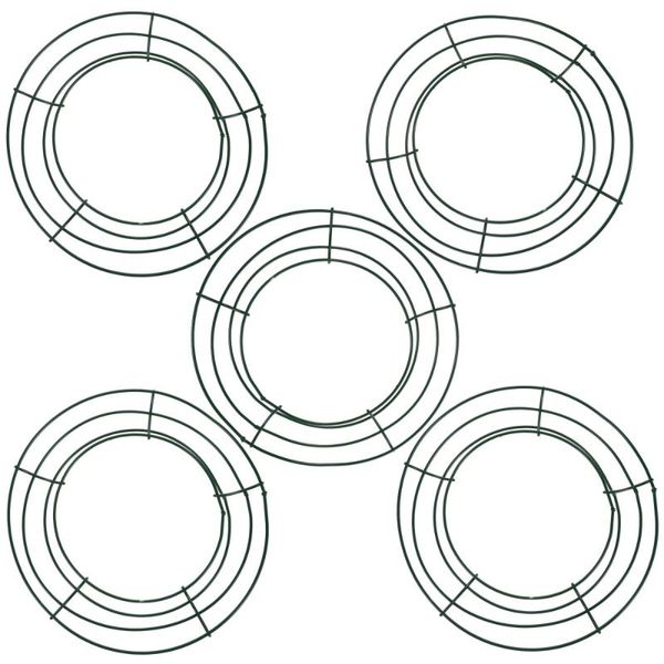 

5pcs wreath frame green round wire wreath making ring christmas accessory