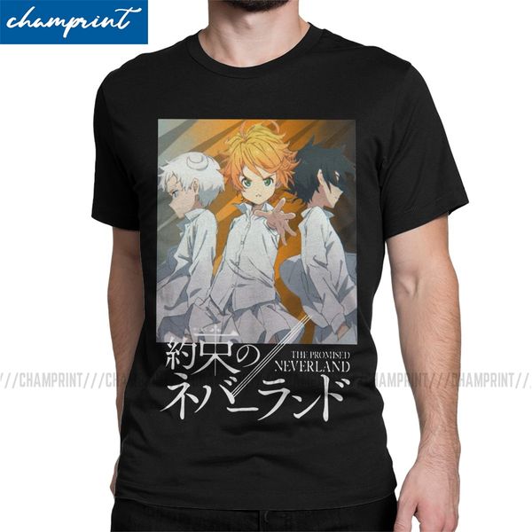 

yakusoku no neverland the promised neverland emma nor ray casual pure tees round neck short sleeve hooded sweatshirt hoodie men t shirt