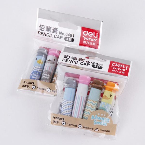

4шт обновление cute kawaii животных пластиковый карандаш топпер caps карандаш удлинитель extender гельдер 4шт пакет cute bbygzw wrhome, Blue;orange