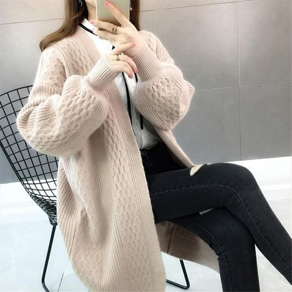 

knitted cardigan womens wear 2009 spring wear new v collar pure color foam sleeve sweater loose korean version jacket, White;black