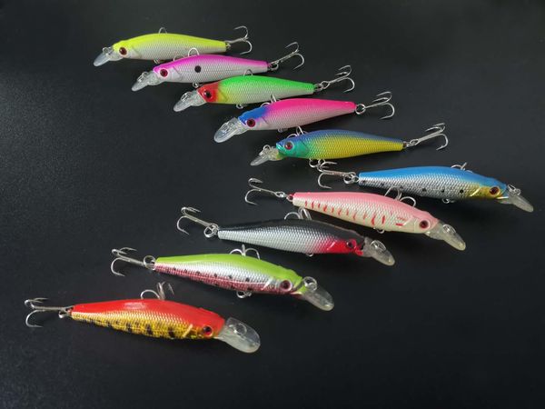

wholesale lot 20 fishing lure minnow crankbaits hand baits hooks bass 8.6g/8.5cm ng