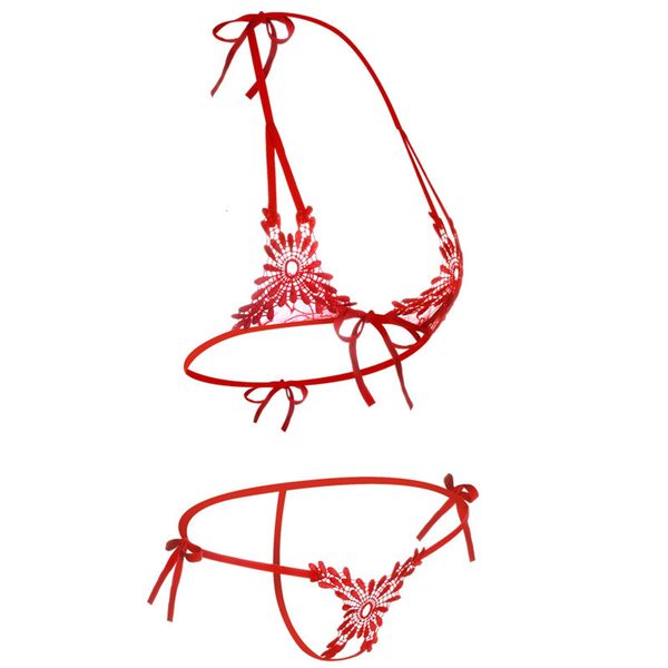 

women underwear sets open and panty embroidery bangage erotic bra female lingerie set crotchless intimates, Black;white