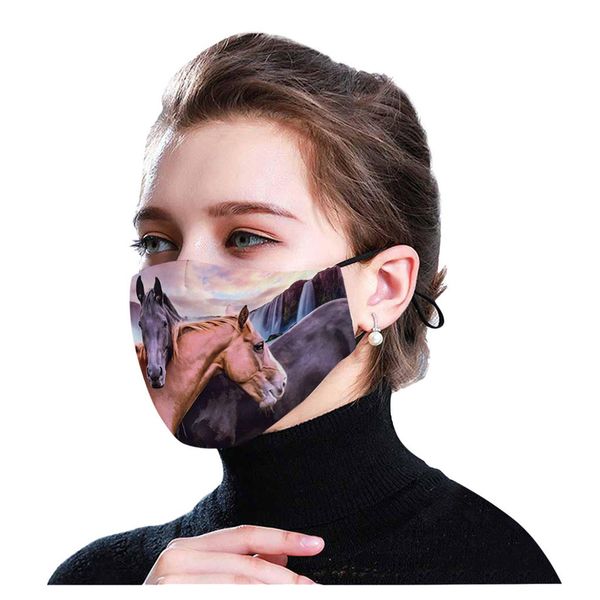 

halloween windproof foggy haze with protective masks designs horse design face mask washable