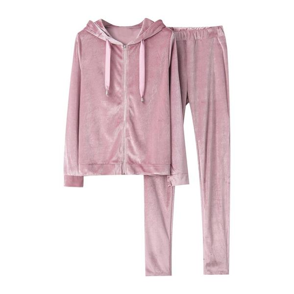 

tracksuit women autumn warm velvet sportwear set two piece set zipper hoodies sweatshirt crop+pant suit jogging tracksuit, Gray