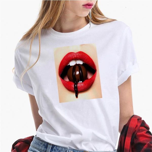 

funny red lip print summer women t shirts short sleeve casual white harajuku t-shirts trumblr streetwear korean tees