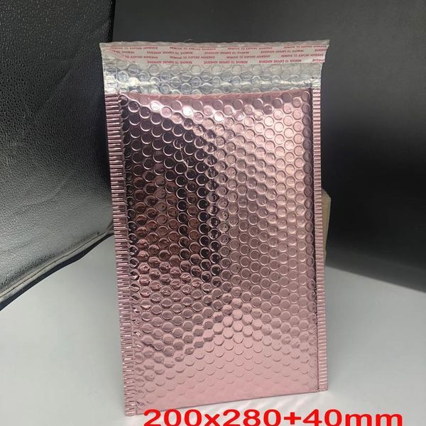 

10pcs rose gold foil plastic padded bubble envelopes bags mailers envelope bubble mailing bag business wedding gift sqcbww