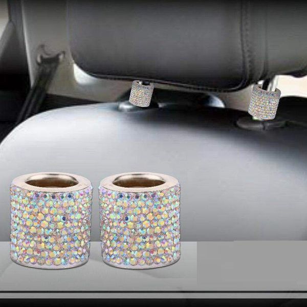 

2pcs универсальный bling rhinestone кристалл автокресло подголовник воротник декор подвески автокресло кольцо оформление интерьера аксессуар