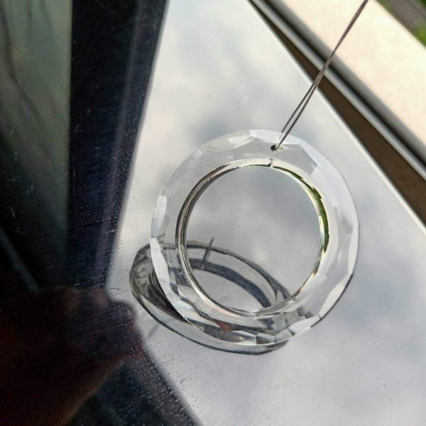 

50mm glass clear ring crystal pendants accessories for chandelier crystals lamp parts prisms hanging ornament diy home decor h bbygvc