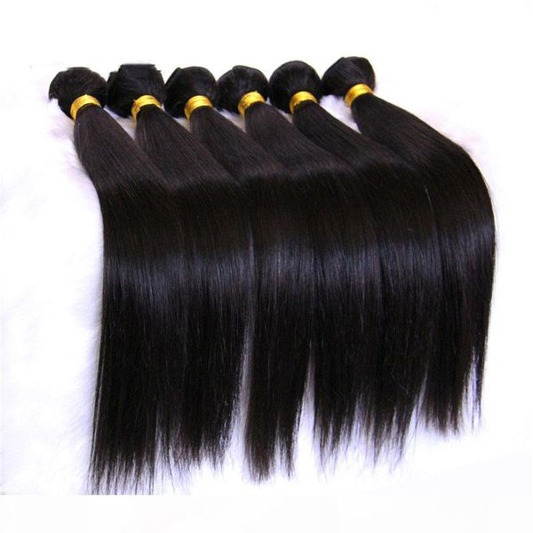 

unprocessed 8a brazilian virgin straight hair peruvian malaysian indian cambodian human hair weave 3 4 5bundles soft thick dyeable extension, Black