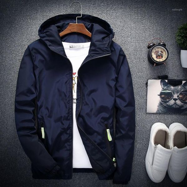 

new spring autumn casual solid windbreaker jacket men/women hooded thin zipper coat slim fit outwear hip hop jacket male 6xl 7xl1, Black;brown