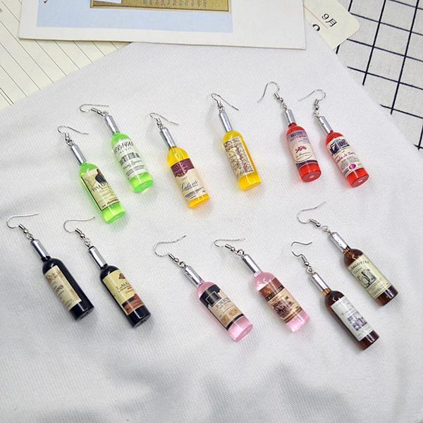 

dangle & chandelier heeda korean harajuku style creative wine bottle pendant drop earrings for women fun nightclubs bars earring punk rock j, Silver