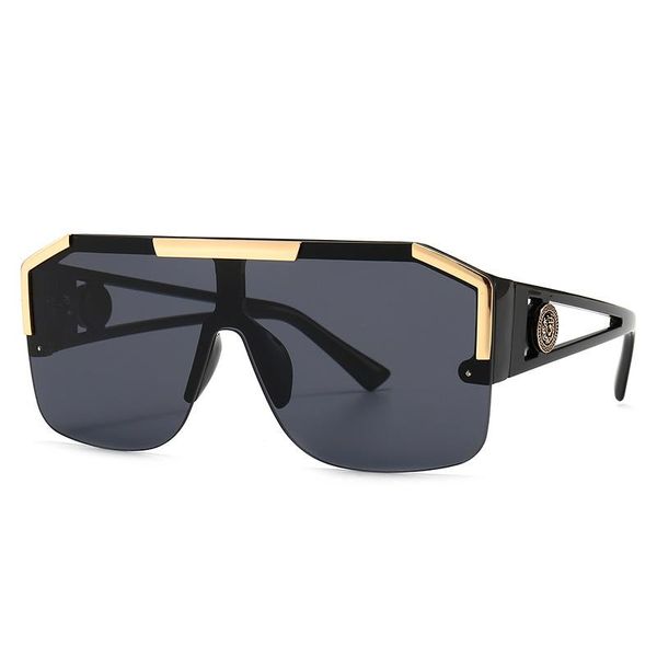 Sonnenbrille 2022 Luxus Big Square Frauen Marke Designer Retro Blau Sonnenbrille Für Weibliche Übergroße Schwarz Shades Oculos UV400