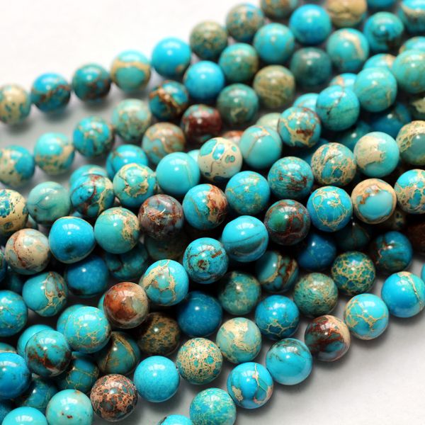 

meihan wholesale (3 strands/set) 8mm light blue variscite smooth round loose beads for jewelry diy making design 200930, Black