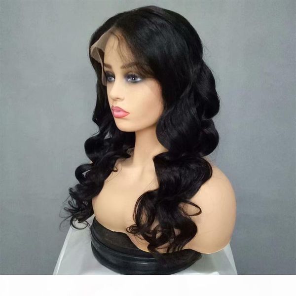 

body wave brazilian virgin hair lace front human hair wigs 150% density with baby hair pre-plucked natural wigs for black women, Black;brown