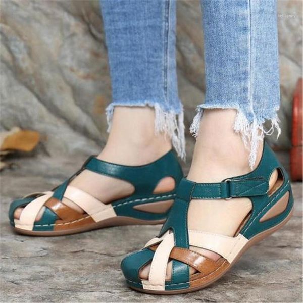 

vip vintage wedges and plus-size ladies sandals color matching sandals1, Black