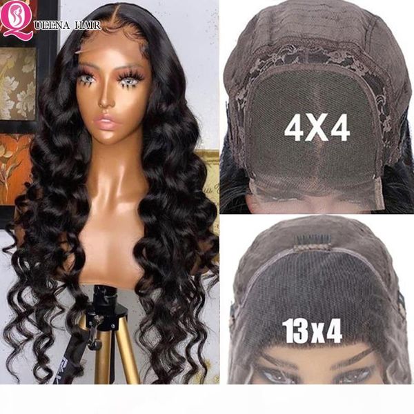 

6x6 closure wig loose wave wig 30 inch lace closure human hair wigs for women peruvian lace front wigs loose wave frontal, Black;brown