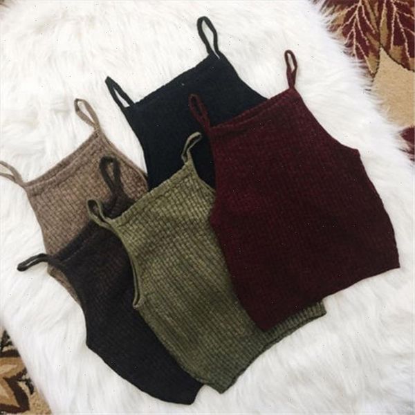 

summer solid women casual tank ladies pure color vest blouse sleeveless suspenders crop, White