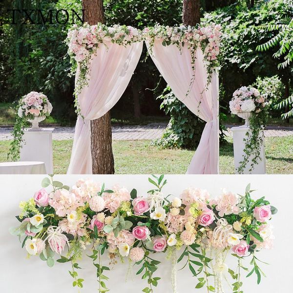 

custom wedding flower arrangement simulation fake flower decoration props arch wedding scene road lead arrangement