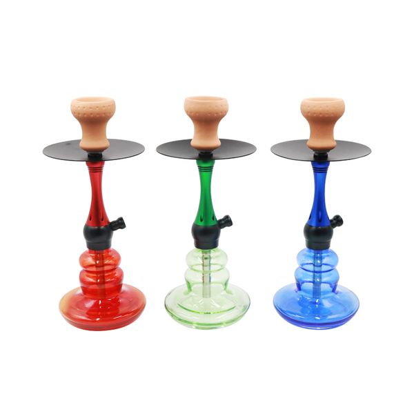 

1pc new small aluminum alloy hookah pipe set nargile with silicone hose bowl tongs charcoal tray narguile accessories