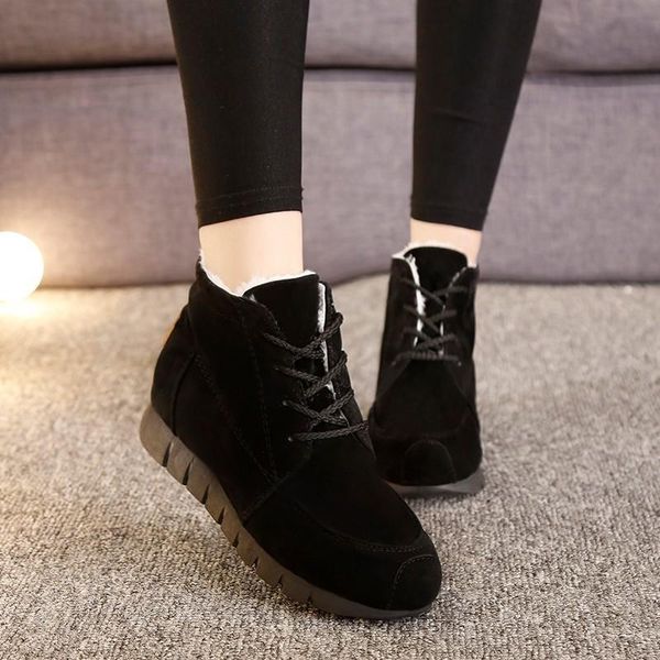 

boots female comfortable shoe for woman boot retro brand ladies shoes chunky casual botas mujer, Black