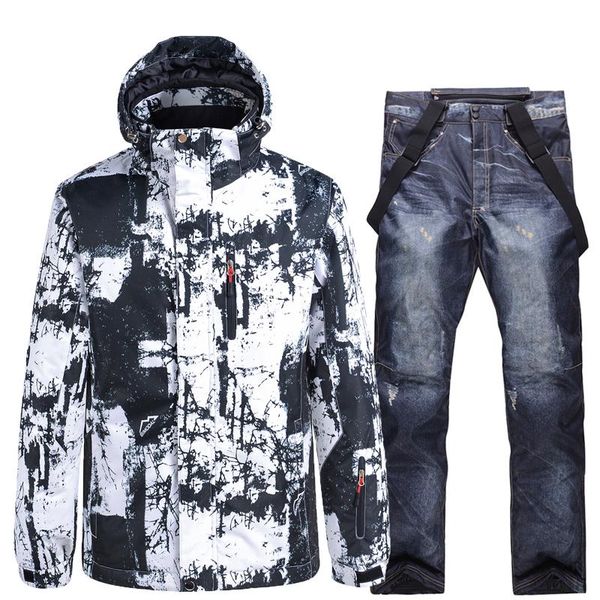 

skiing suits snowboarding sets -30 men and women ski suit jackets pants very warm windproof waterproof for snow street winter clothes