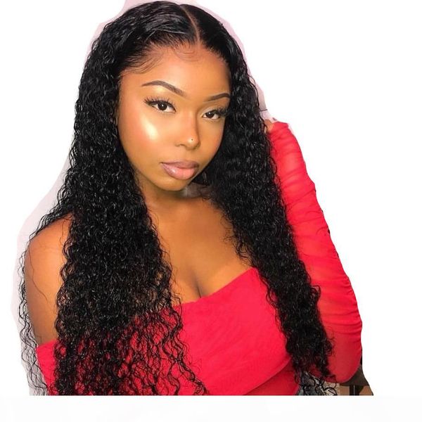 

pre plucked 360 lace frontal wig with baby hair brazilian loose deep curly 360 lace front human hair wigs for black women remy, Black;brown