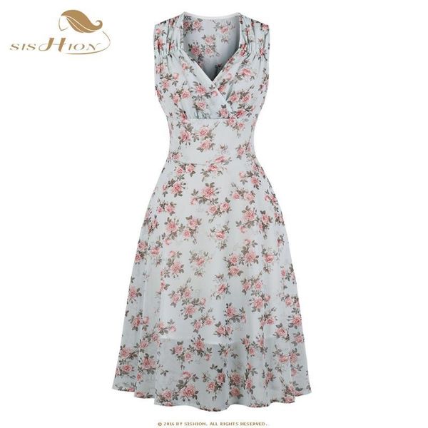 

summer floral printed women's chiffon dress v-neck female dresses casual beach kg-190, Black;gray