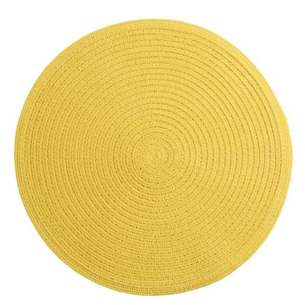 

cotton thread yarn placemat circular weave insulation pad household l western cutlery cushion bowls plates mat solid color new 5 4ch m2
