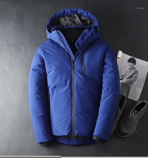 

2019 new men outfit down jacket winter keep warm parka thick warm hoodies white duck down coat brand clothing1, Black
