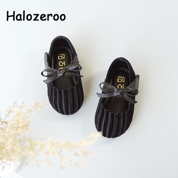 

flat shoes spring baby girls bow children flock flats toddler princess kids brand sweet black mary jane 2021, Black;grey