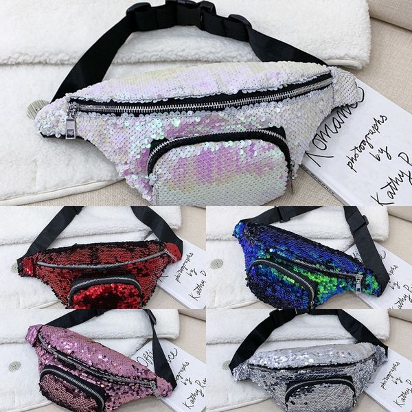 

httij women's chest bagsatchel korean fashion new fashion waist versatile cross body bag2020 bag personality sequin women's small