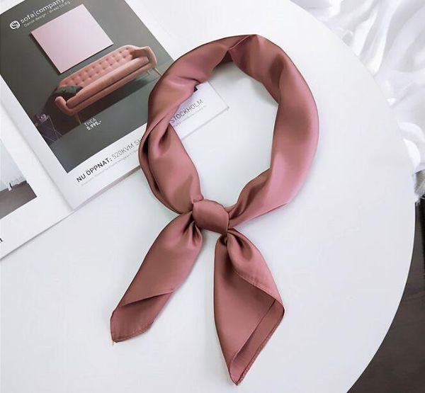 

70*70cm pure color professional small square scarf decoration headscarf elegant scarf hair tie 16 colors, Blue;gray