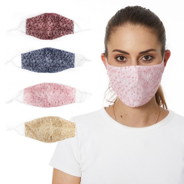 

dhl shipping lace cover mask breathable reusable comfort cotton mouth mask outdoor anti dust sunscreen masks for women kimter-l821fa