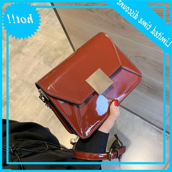 

new 2020 femininity fashion lacquer single shoulder trend women's small square bag