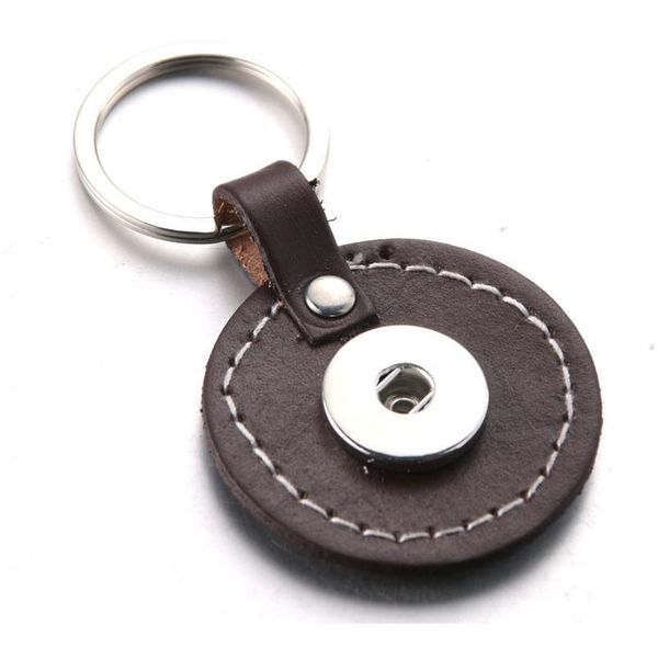 

5 colors round pu leather snap button keychain snap jewelry keyring fit diy 18mm snap button jewelry key cha bbyaqu