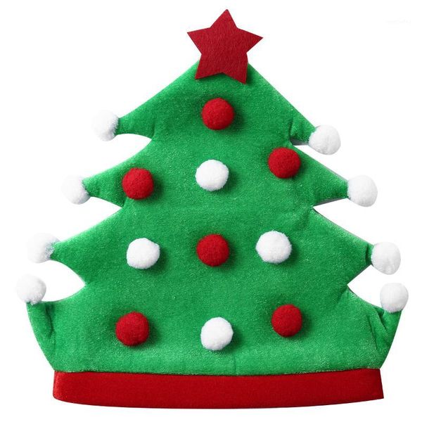 

christmas decorations adults velvet tree hat soft pom trim santa cap for xmas theme decor prop novelty funny party headwear1