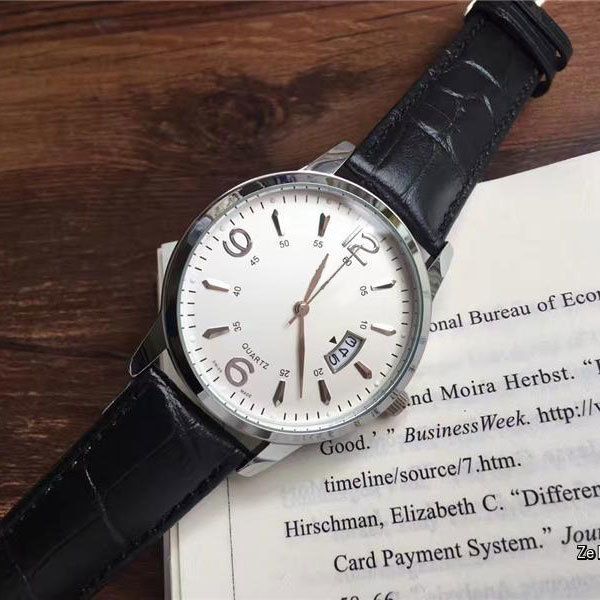 

ultra-thin mens watch leather strap automatic date business quartz watches for men male gift clocks, Slivery;brown