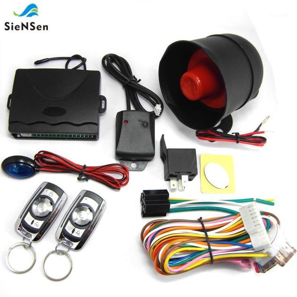 

siensen 1 set car vehicle protection alarm security warning system entry keyless siren +2 rf remotes m802b1