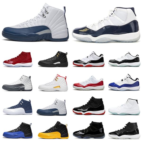 

mens basketball shoes jumpman 11s 12s 25th anniversary bred 11 flu game 12 concord cap and gown men women sports trianer sneakers, White;red