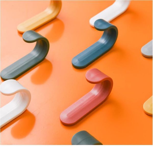 

4pcs/set towel hooks plastic door hangers self adhesive wall hangers hat racks keys hanger home decor organizer bbybvy