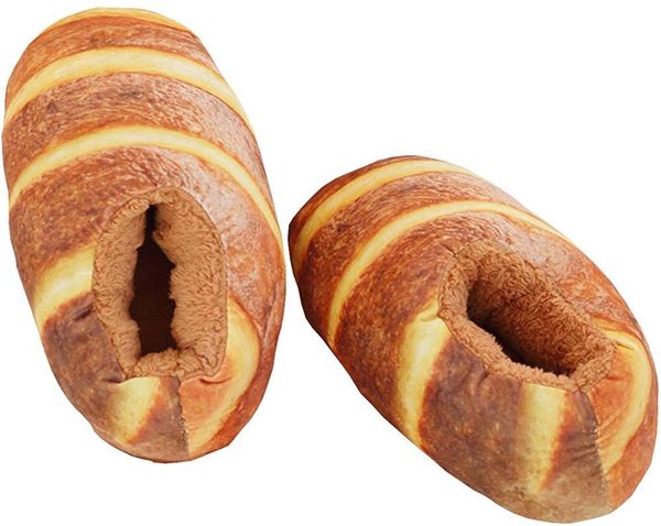 

bread novelty slippers heel cover winter warm slippers simulation 36-40 european x1020, Black