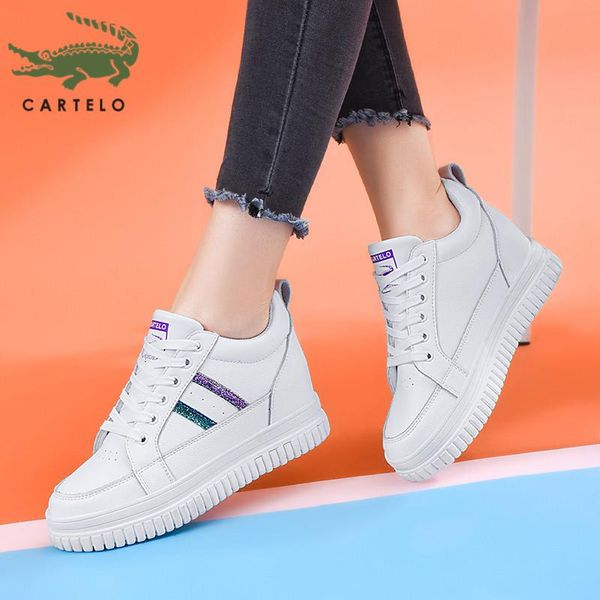 

cartelo women's shoes casual shoes white women fashion students increase thick bottom youth wild sports board women, Black