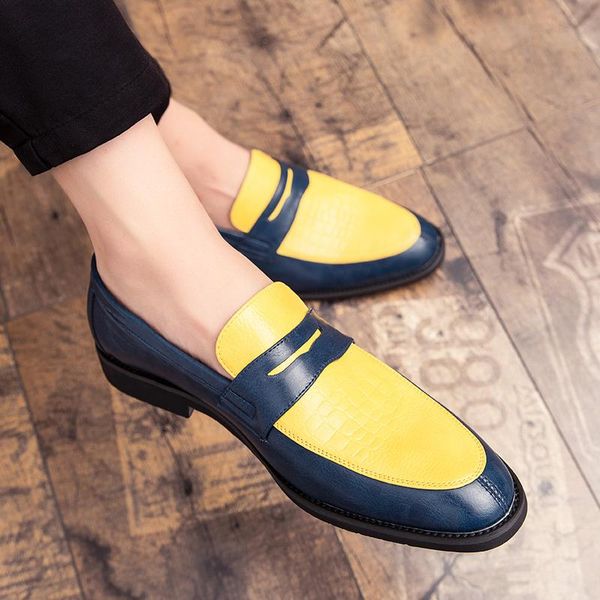 

plus size 38-48 dress shoes man loafers men wedding party dress shoes pu leather elegant men flats chaussures hommes en cuir, Black