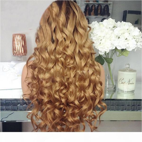 

hairline 360 lace frontal wig loose wave brazilian remy 13x6 human hair wigs glueless full lace wigs ombre blonde pre plucked bleached knots, Black